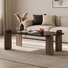 Tervan Rectangular Wooden Coffee Table in Lotus and Walnut - UK