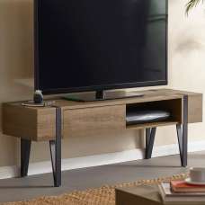 Tetonia Wooden TV Stand With 1 Drawer - Brown - UK