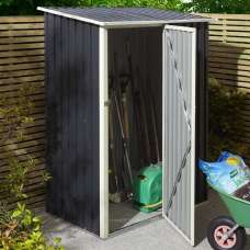 Thorpe Metal Garden Pent Shed In Dark Grey 5x3 - UK