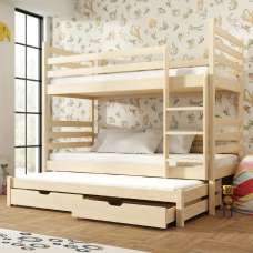 Thorsby Wooden Bunk Bed Bonnell Mattress And Trundle In Pine - UK