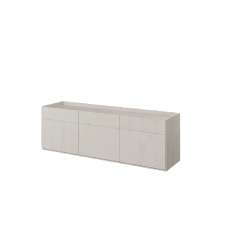 Tifton Wooden Storage Cabinet With 3 Doors In Silk Flou - UK