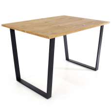 Tilston Small Wooden Rectangular Dining Table In Oak And Black - UK
