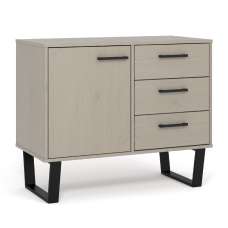 Tilston Wooden Sideboard With 1 Door 3 Drawers In White And Black - UK