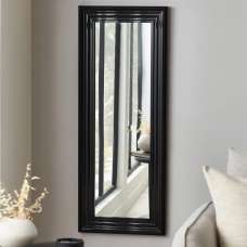 Tirana Tall Rectangular Dressing Mirror With Black Wooden Frame - UK