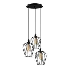 Titan Small 3 Light Metal Drop Ceiling Pendant Light in Black - UK