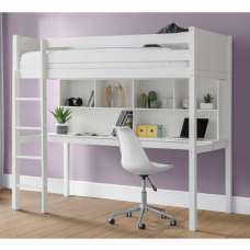 Takako Wooden High Sleeper Bunk Bed In Surf White - UK
