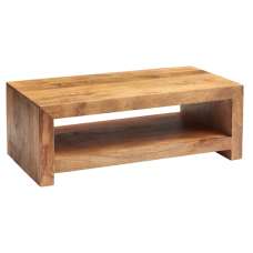 Tivat Mango Wood Coffee Table Large In Light Mahogany - UK
