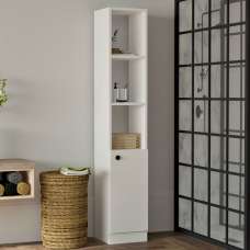 Tlosio Wooden Bathroom Cabinet with 1 Door in White - UK