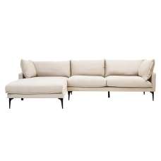 Toccoa Fabric Left Handed 3 Seater Sofa In Cream - UK