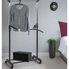 Toledo Tubular Steel Coat Stand In Chrome And Black - UK