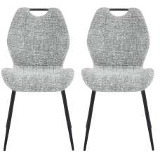 Tomah Light Grey Fabric Dining Chairs - Pair - UK