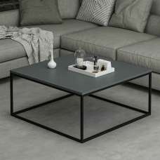 Torano Square Wooden Coffee Table with Metal Frame in Anthracite - UK