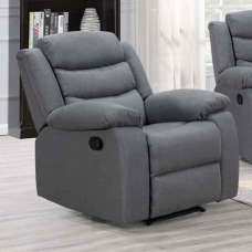 Torlix Fabric Recliner 1 Seater Sofa in Dark Grey - UK