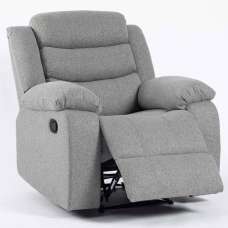 Torlix Fabric Recliner 1 Seater Sofa in Light Grey - UK