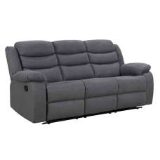 Torlix Fabric Recliner 3 Seater Sofa in Dark Grey - UK