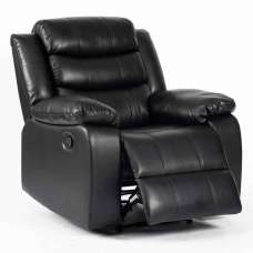 Torlix Faux Leather Recliner 1 Seater Sofa in Black - UK