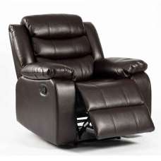Torlix Faux Leather Recliner 1 Seater Sofa in Brown - UK