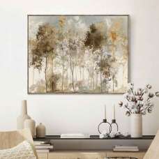 Tormel Copper Frost Canvas Wall Art in Gold Frame - UK