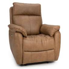 Torvani Faux Leather Electric Recliner 1 Seater Sofa in Brown - UK
