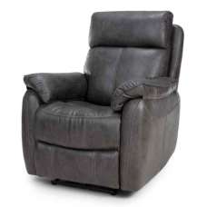 Torvani Faux Leather Electric Recliner 1 Seater Sofa in Dark Grey - UK