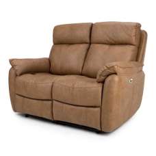 Torvani Faux Leather Electric Recliner 2 Seater Sofa in Brown - UK