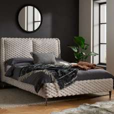 Toulouse Fabric Double Bed In White - UK