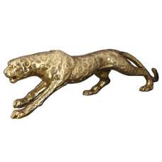Tracy Cheetah Poly Sculpture In Antique Gold - UK