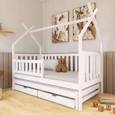 Tracy Wooden Day Bed With Foam Mattress And Trundle In White - UK