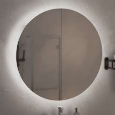 Trail Large Bathroom Mirrored Cabinet In Oak With LED - UK
