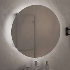 Trail Medium Bathroom Mirrored Cabinet In Grey With LED - UK