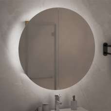 Trail Medium Bathroom Mirrored Cabinet In Oak With LED - UK