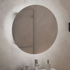 Trail Small Bathroom Mirrored Cabinet In White With LED - UK