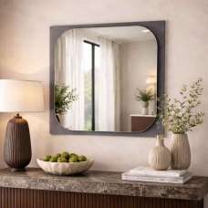 Transparenza Glass Wall Mirror with Fume Wooden Frame - UK