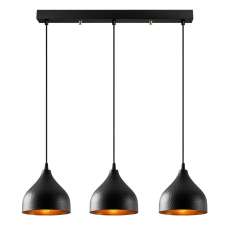 Trendline 3 Light Metal Ceiling Pendant Light in Black - UK