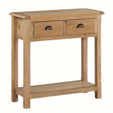 Trevino Wooden Console Table With 2 Drawers In Oak - UK