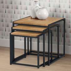 Tacita Set Of 3 Nesting Tables In Natural Oak - UK