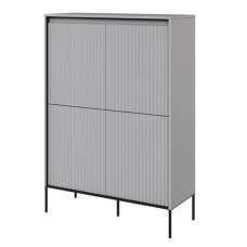 Trier Wooden Highboard With 4 Doors In Matt Grey - UK