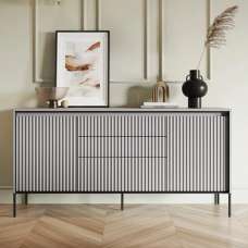 Trier Wooden Sideboard With 2 Doors 3 Drawers In Matt Grey - UK