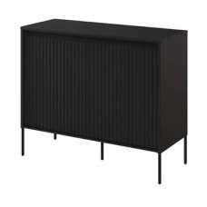 Trier Wooden Sideboard With 2 Doors In Matt Black - UK