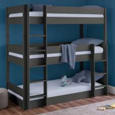 Taigi Wooden Bunk Bed In Anthracite - UK