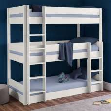 Taigi Wooden Bunk Bed In Surf White - UK