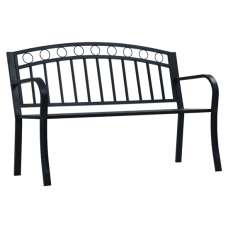 Trisha Steel Garden Seating Bench In Black - UK