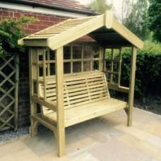 Tromin Wooden Large Cottage Garden Seating Bench In Natural - UK