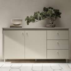 Truckee Wooden Sideboard With 2 Doors 3 Drawers In Cashmere - UK