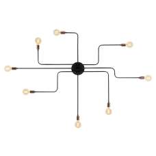 Truva Large Metal Ceiling Light in Black and Silver - UK
