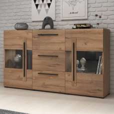 Trail Sideboard 2 Doors 3 Drawers In Grandson Oak With LED - UK