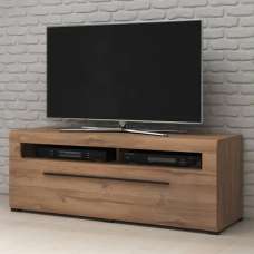 Trail Wooden TV Stand With 1 Drawer In Grandson Oak And LED - UK