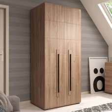 Trail Wooden Wardrobe With 2 Doors In Grandson Oak - UK