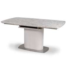 Tupelo Small Wooden Extending Dining Table In White Marble Effect - UK