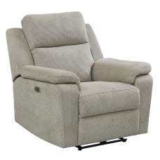 Tyrone Fabric Electric Recliner 1 Seater Sofa In Taupe - UK